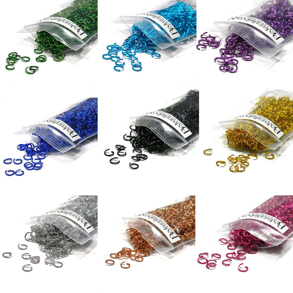 Aluminum 6mm 20 Gauge Bright Colored Open Round Jumprings Jump Ring Findings~Sold in 20 piece increments