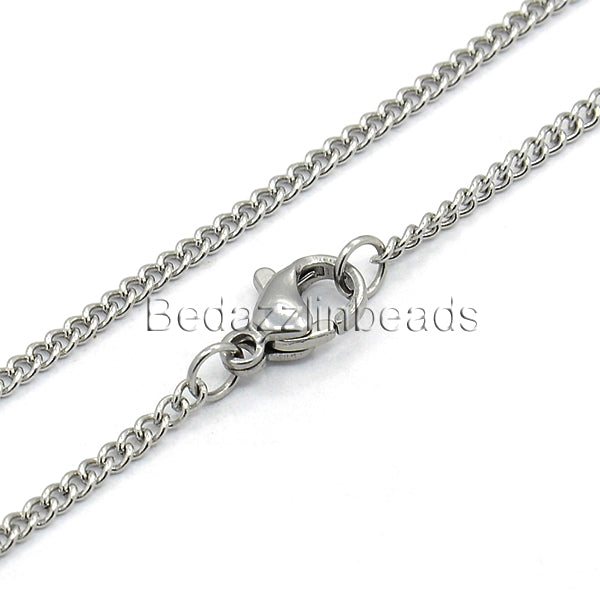 Surgical Grade 304 Stainless Steel 17 1/2 inch Long Thin Silver Twiste –  bedazzlinbeads