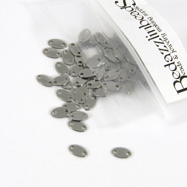 Surgical 304 Grade Stainless Steel Oval Jewelry Chain End Link Tab Tag Linking Charms~Sold Individually