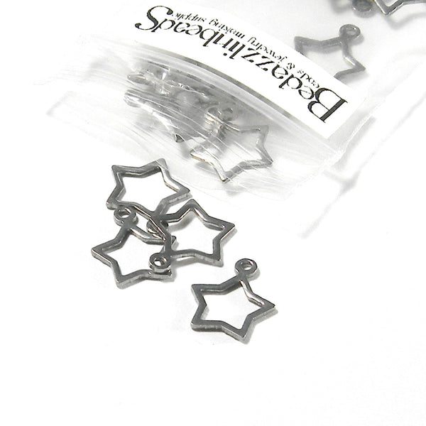 Surgical 304 Grade Stainless Steel Silver 1/2 inch Open Hollow Star Ch –  bedazzlinbeads