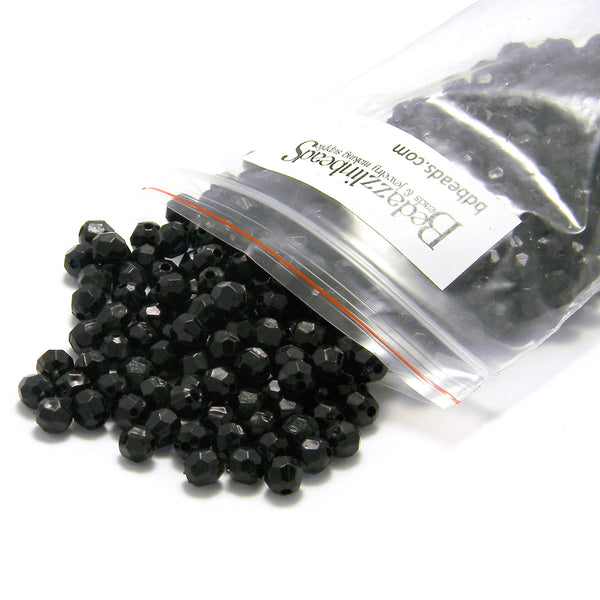 6mm Plastic Acrylic Faceted Round Loose Beads in Many Sizes & Colors~Sold in 5 Bead Increments