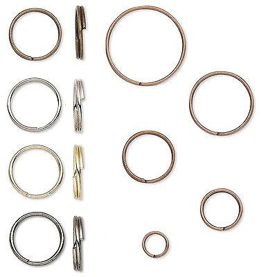 Metal Key Rings: 1 Steel Keyrings: Gold, Antique Brass, Copper, Nickel and  Black Nickel 