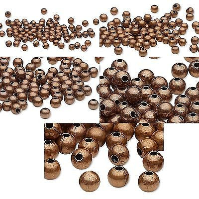 Antique Copper Finished Steel Metal Round Spacer Accent Beads Available in 2.5mm, 3mm, 4mm, 6mm & 8mm~Sold Individually