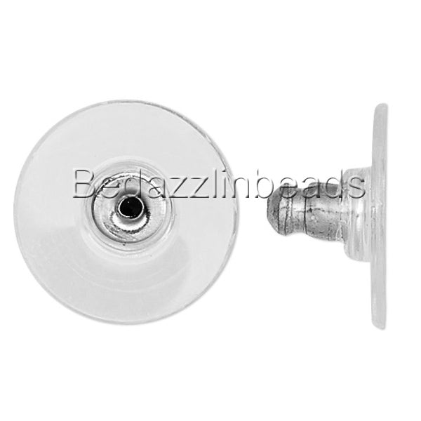 Surgical Grade 304 Stainless Steel Stud Comfort Clutch Earring Backs with Clear Support Pad~Sold Individually