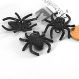 Big 1/8 inch (29mm) Black Metal Spooky Halloween Spider Pendant Jewelry Charms with 1.6mm Hole Ring for Hanging~Sold Individually