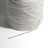 Thin Twisted Curb Link Unfinished Chain Plated Over Iron Metal Sold in Bulk by the Foot