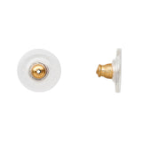 Big Plastic Plated Metal Comfort Clutch Replacement Earring Backings with Standard Bullet Ear Nuts & 12mm Clear Round Flat Pad for Heavy Earrings & Findings~Sold Individually