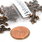 Fleur-De-Lis 19mm 3/4 inch Fleur Lily Flower Pendant Charms Plated Over Pewter Base Metal~Sold Individually