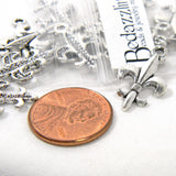 Fleur-De-Lis 19mm 3/4 inch Fleur Lily Flower Pendant Charms Plated Over Pewter Base Metal~Sold Individually