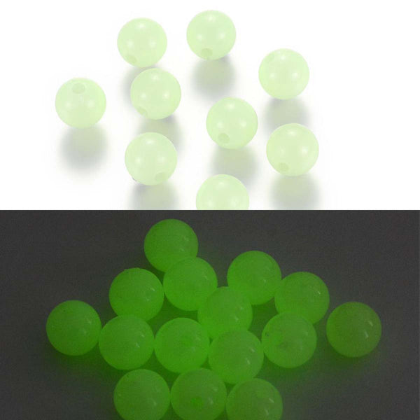 Small Light Pale Green 4mm Round Glow in the Dark Plastic Acrylic Jewelry Craft Luminous GID Beads~Sold In 5 Bead Incements