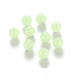 Luminous Light Pale Green Bright Glow in the Dark Plastic Acrylic Round Loose Glowing GID Jewelry Beads with Holes~Sold Individually