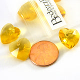 Faceted Glass 14mm Heart Focal Drop Beads with 1.5mm Hole for Charms or Pendants~Sold Individually
