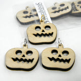 Unfinished 1 Inch Wood Jack-O-Lantern Pumpkin Wooden Pendant Halloween Charms~Sold Individually