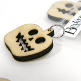 Unfinished 1 Inch Wood Jack-O-Lantern Pumpkin Wooden Pendant Halloween Charms~Sold Individually