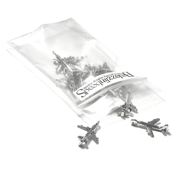 Antique Silver Pewter 3/4 inch Passenger Jet Airplane Jewelry Pendant Charms~Sold Individually