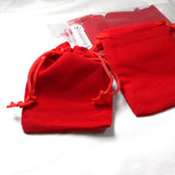 Soft Bright Red 3 1/2 x 2 3/4 inch Little Velvet Cloth Gift Bag Pouches with Drawstring to Cinch Closed for Jewelry, Favors & other Small Presents~Sold Individually