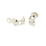 Bottom Clamp Clam Shell Bead End Cord Tips with Closed Loop Ring for Knots & Crimp Jewelry Findings~Sold Individually