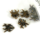 Antique 5/8 inch (17mm) Spider Bug Charm Pendants Plated Over Pewter Base Metal~Sold Individually