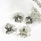 Antique 5/8 inch (17mm) Spider Bug Charm Pendants Plated Over Pewter Base Metal~Sold Individually