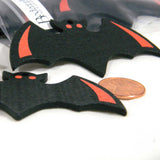 Big Matte Black & Orange 3 inch Wingspan Spooky Vampire Bat Wood Halloween Pendant Charms with a 2.5mm Hole~Sold Individually
