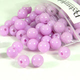 Plastic Acrylic 8mm Smooth Round Solid Opaque Colored Ball Beads With Hole For Jewelry~Sold Individually