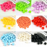 Plastic Acrylic 8mm Smooth Round Solid Opaque Colored Ball Beads With Hole For Jewelry~Sold Individually