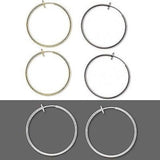 1 3/8 inch Clip on Hoop Earrings With Spring Closure for Pierced Look~Sold Individually