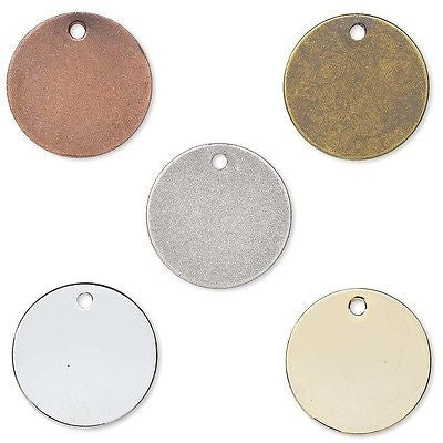 2 Metal Stamping Blanks - Stainless Steel Circle Charms For Engraving, Silver, By Moments Of Beauty