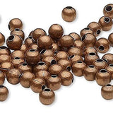 Antique Copper Finished Steel Metal Round Spacer Accent Beads Available in 2.5mm, 3mm, 4mm, 6mm & 8mm~Sold Individually