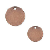 Flat Round Circle Blank Coin Engravable Stamping Charms Plated Brass Metal~Sold Individually