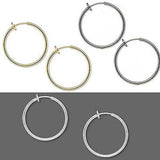 1 inch Clip on Hoop Earrings With Spring Closure for a Pierced Look~Sold Individually