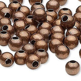 Antique Copper Finished Steel Metal Round Spacer Accent Beads Available in 2.5mm, 3mm, 4mm, 6mm & 8mm~Sold Individually