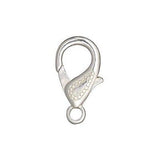 Big 1 inch 25mm Lobster Claw Clasps with Etched Design Plated Pewter Base Metal~Sold Individually