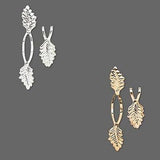 Leaf Shaped Fold Over Glue On Y Style Bails Plated Over Brass Metal in 29 or 39mm~Sold Individually