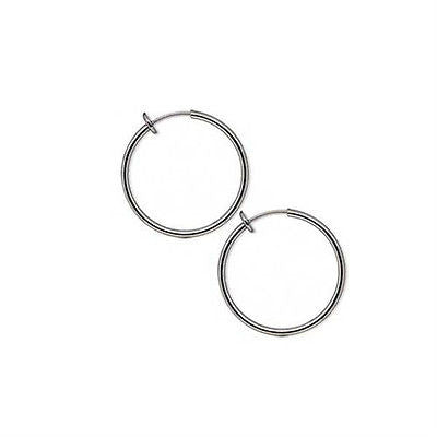 1 inch Clip on Hoop Earrings With Spring Closure for a