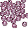 Rose Shaped 8mm Plastic Metallic Coated Acrylic Rosebud Flower Beads~Sold Individually