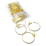 1 inch (25mm) Round Beading Hoop Chandelier Earring Finding Components with Middle Loop Plated Brass Metal~Sold Individually