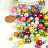 400 Assorted Size & Color Glass Round Pearl Beads a Mix of Small to Big 4mm, 6mm, 8mm, 10mm Loose Beads