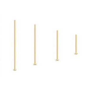 Gold Plated 21 Gauge 0.71mm Flat Head Headpins Pin Findings~Sold Individually
