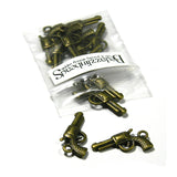 Plated Pewter 7/8 inch Miniature Revolver Pistol Hand Gun Jewelry Charms~Sold Individually