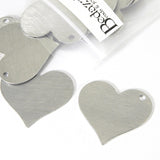 Blank 1 inch Diagonal Heart Anodized Aluminum Pendant Charms for Stamping or Engraving Tags~Sold Individually