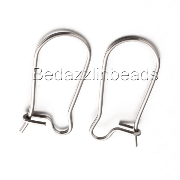 Surgical 304 Grade Stainless Steel 20mm (3/4 inch) Plain Silver Kidney Earring Jewelry Findings~Sold Individually
