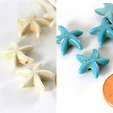 Synthetic Turquoise Stone Star Shaped Beach Themed Starfish Jewelry Fish Beads with 1.5mm Hole
